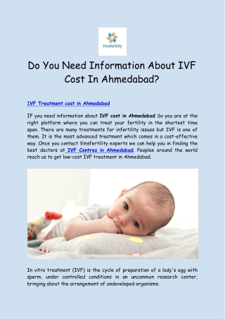 Do You Need Information About IVF Cost In Ahmedabad?