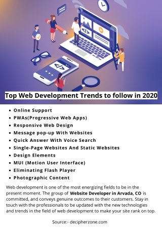 Top Web Development Trends to follow in 2020