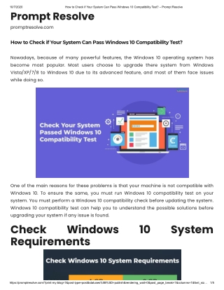 How to Check if Your System Can Pass Windows 10 Compatibility Test?