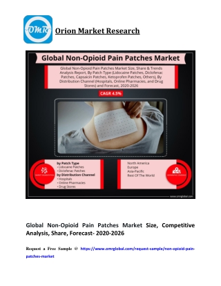 Global Non-Opioid Pain Patches Market Size, Competitive Analysis, Share, Forecast- 2020-2026
