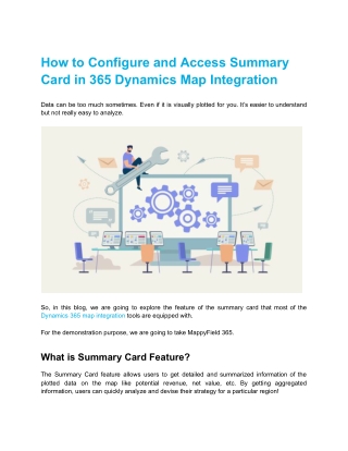 How to Configure and Access Summary Card in 365 Dynamics Map Integration