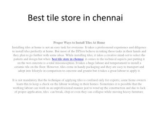 Best tile store in chennai