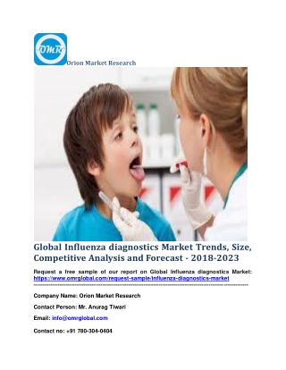 Global Influenza diagnostics Market Trends, Size, Competitive Analysis and Forecast - 2018-2023