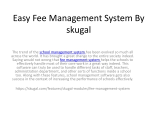 Easy Fee Management System By skugal