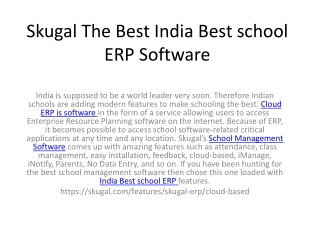 Skugal The Best India Best school ERP Software