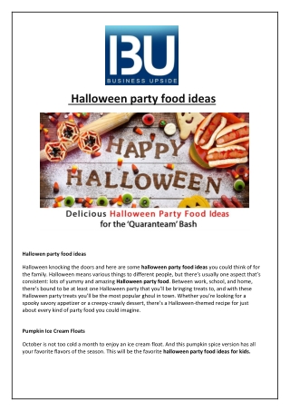 Halloween party food ideas