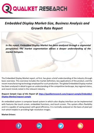 Embedded Display Market Size, Latest Trends, Industry Analysis and Forecast