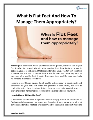 What Is Flat Feet And How To Manage Them Appropriately?
