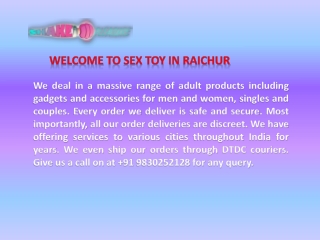 Adult Toys In Raichur | Call  919830252128