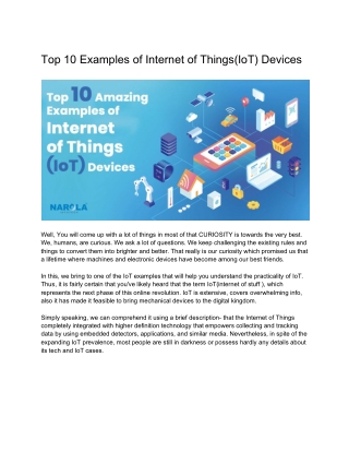 Top 10 Examples of IoT Devices