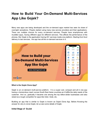 How to Build Your On-Demand Multi-Services App Like Gojek