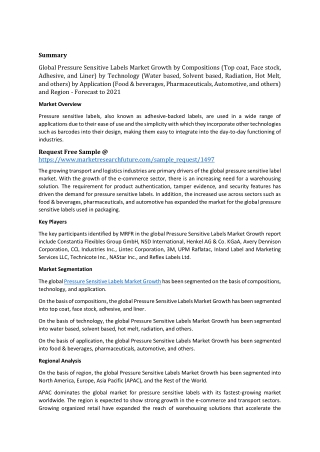 Pressure Sensitive Labels Market Growth