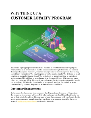Why Think Of A Customer Loyalty Program