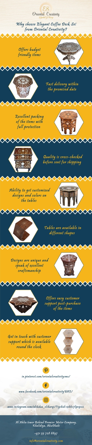 Why choose Elegant Coffee Desk Set from Oriental Creativity?