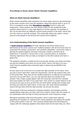 Everything to Know about Multi-Channel Amplifiers