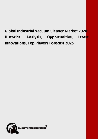 Global Industrial Vacuum Cleaner Market  by Commercial Sector, Analysis and Outlook to 2025