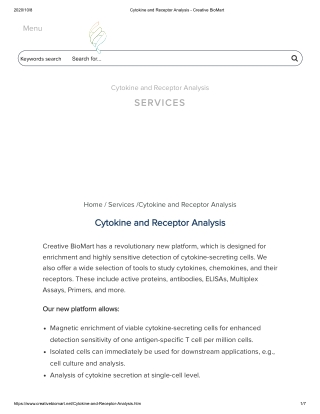 Cytokine analysis