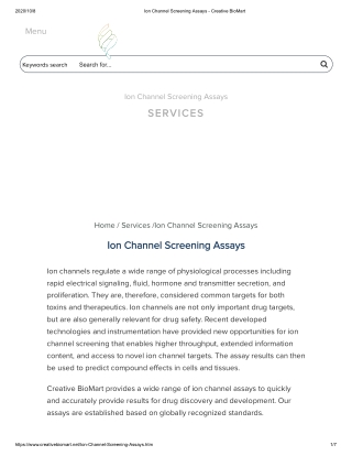 Ion Channel Screening