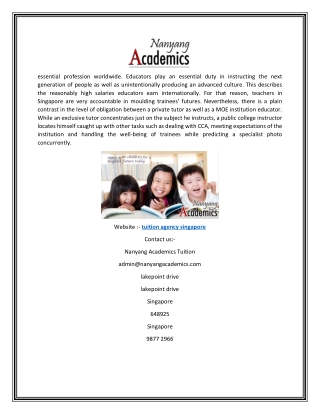 Home Tutor & Private Tuition Agency in Singapore