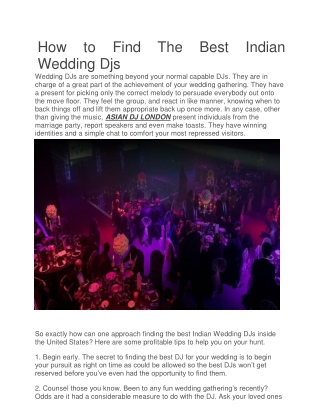 Hire Best Indian Wedding DJ in UK from Bliss Entertainment