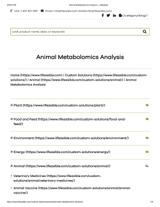 Animal Metabolomics Analysis