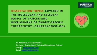 Dissertation topics on cellular basics of cancer and therapeutics – Pubrica