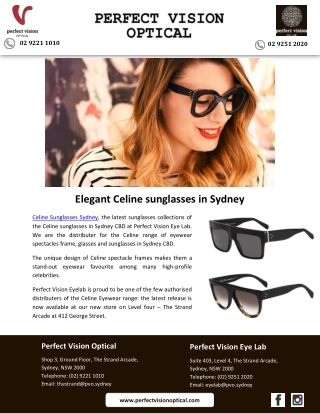 Elegant Celine sunglasses in Sydney