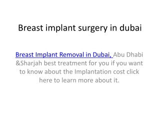 Breast Implant Surgery in Dubai