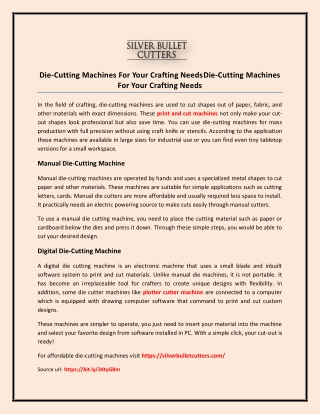 Die-Cutting Machines For Your Crafting Needs