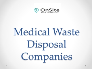 Medical Waste Disposal Companies