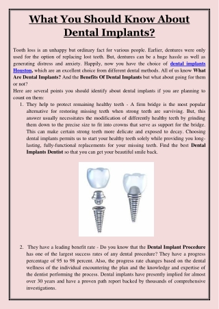 What you should know about dental implants?