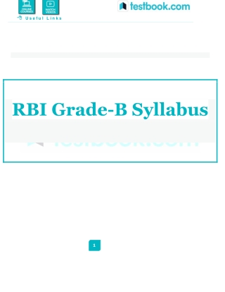 RBI Grade B Syllabus