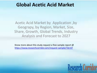 Acetic Acid Market by  Application ,by Geograpy, by Region, Market, Size, Share, Growth, Global Trends, Industry Analysi