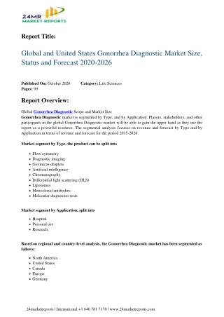 Gonorrhea Diagnostic Market Size, Status and Forecast 2020-2026