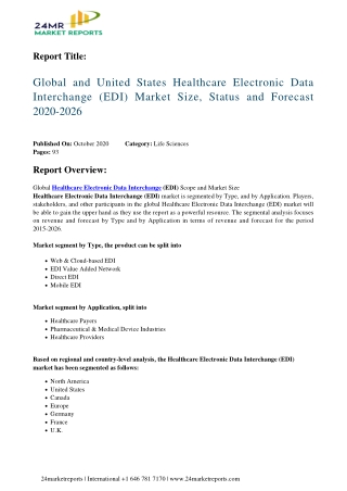 Healthcare Electronic Data Interchange (EDI) Market Size, Status and Forecast 2020-2026