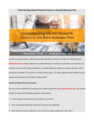 Understanding Market Research Factors in the Bank Business Plan