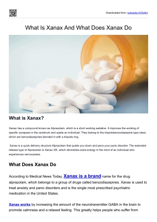 What Is Xanax And What Does Xanax Do