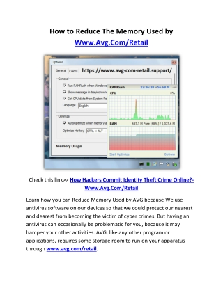 How to Reduce The Memory Used by Www.Avg.Com/Retail