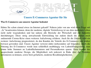 Unsere E-Commerce Agentur für Sie