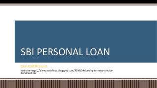 How to get SBI personal loan?