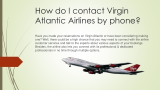 How do I contact Virgin Atlantic by phone number?