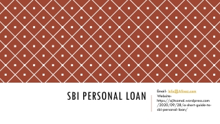How to A Short Guide to SBI personal loan?