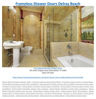 Frameless Shower Doors Delray Beach