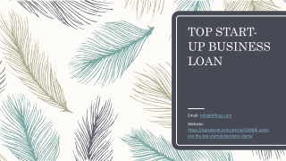 What are the Top Startup Business Loans?