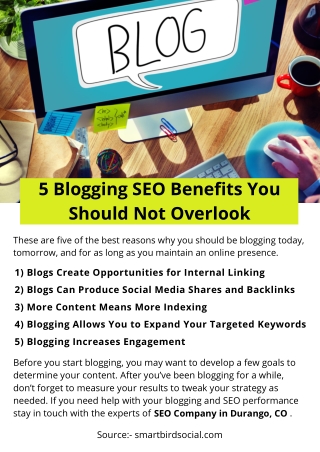 5 Blogging SEO Benefits You Should Not Overlook