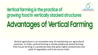 Advantages of vertical farming
