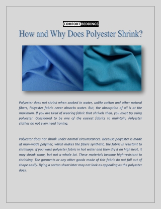 How and Why Does Polyester Shrink?
