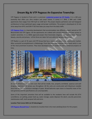 Dream Big At VTP Pegasus An Expansive Township