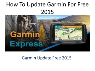 How To Update  Garmin For Free 2015