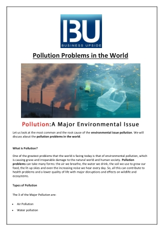 Pollution Problems in the World